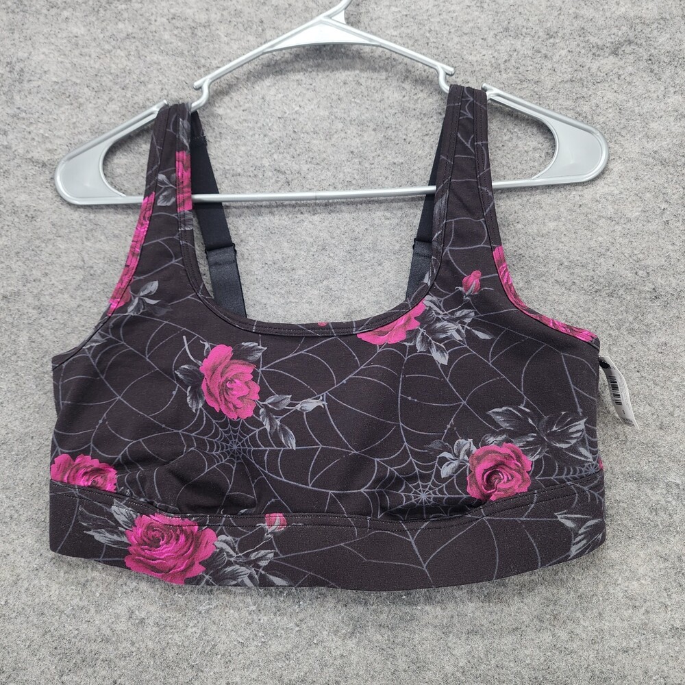 Torrid Bralette Womens 0 US Large Rosey Web Floral Black